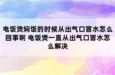 电饭煲焖饭的时候从出气口冒水怎么回事啊 电饭煲一直从出气口冒水怎么解决